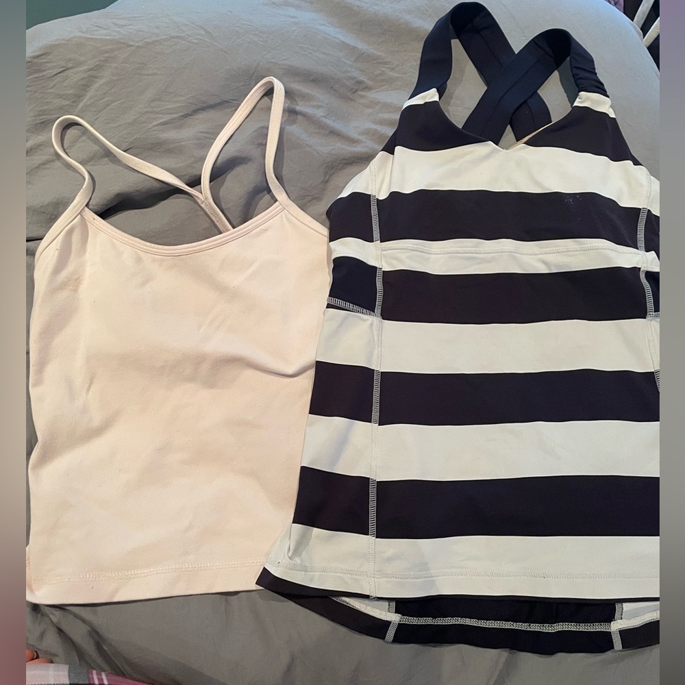 2 x Lululemon Sz 6 tanks - flawed